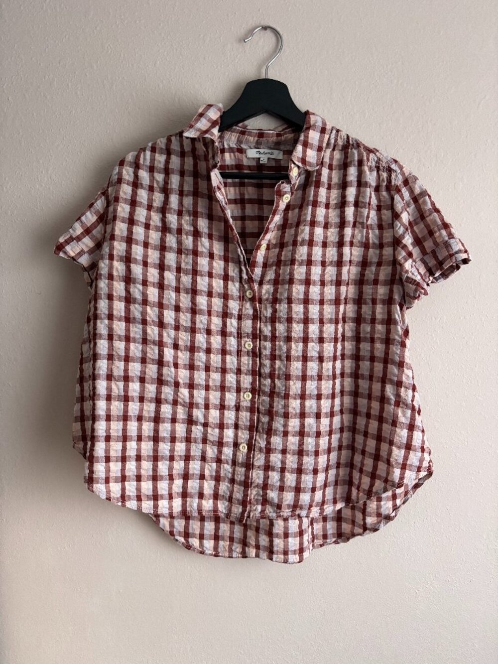 Madewell Plaid Button Up Blouse